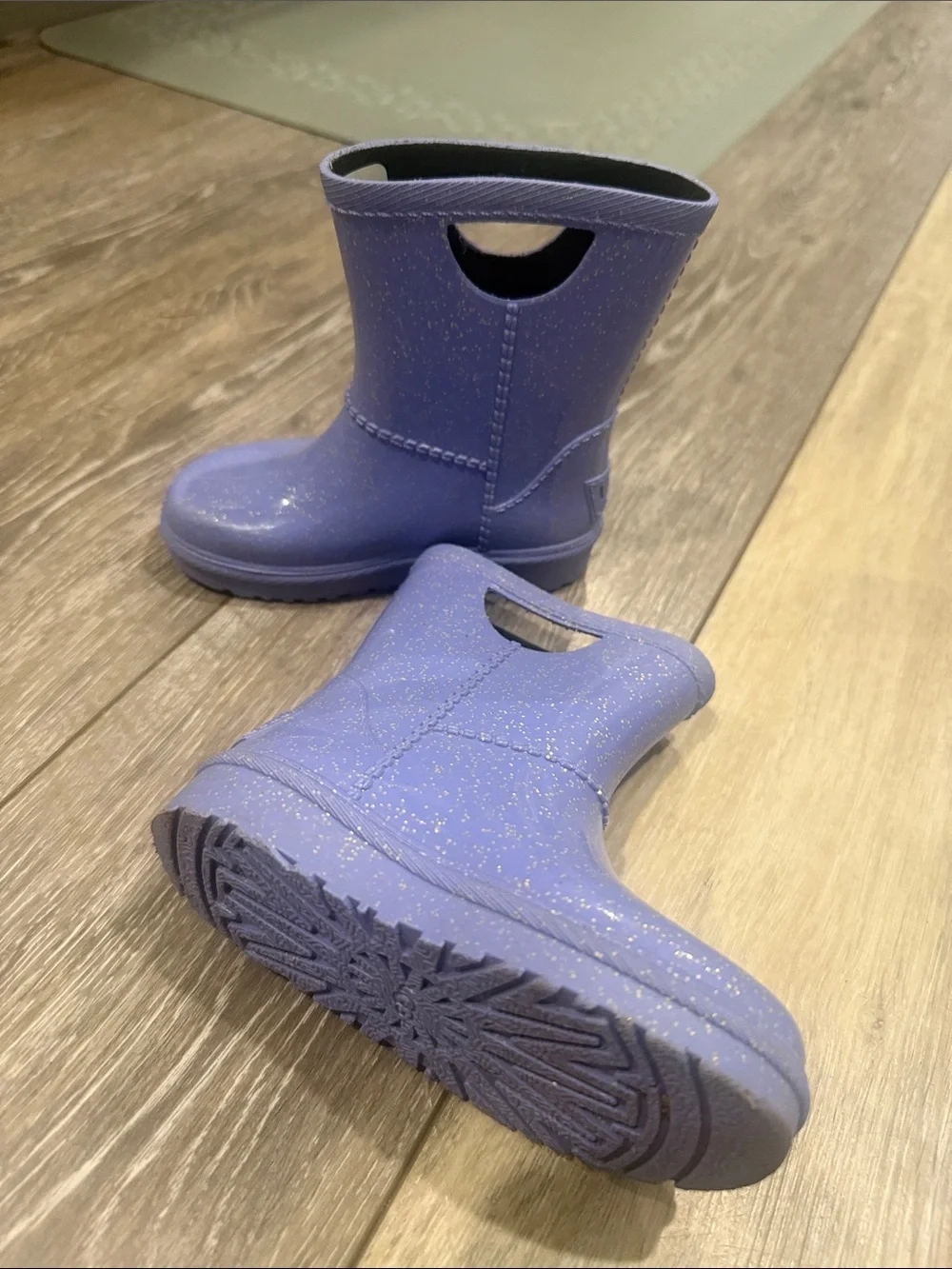 Kids Purple Glitter Rain Boots UGG